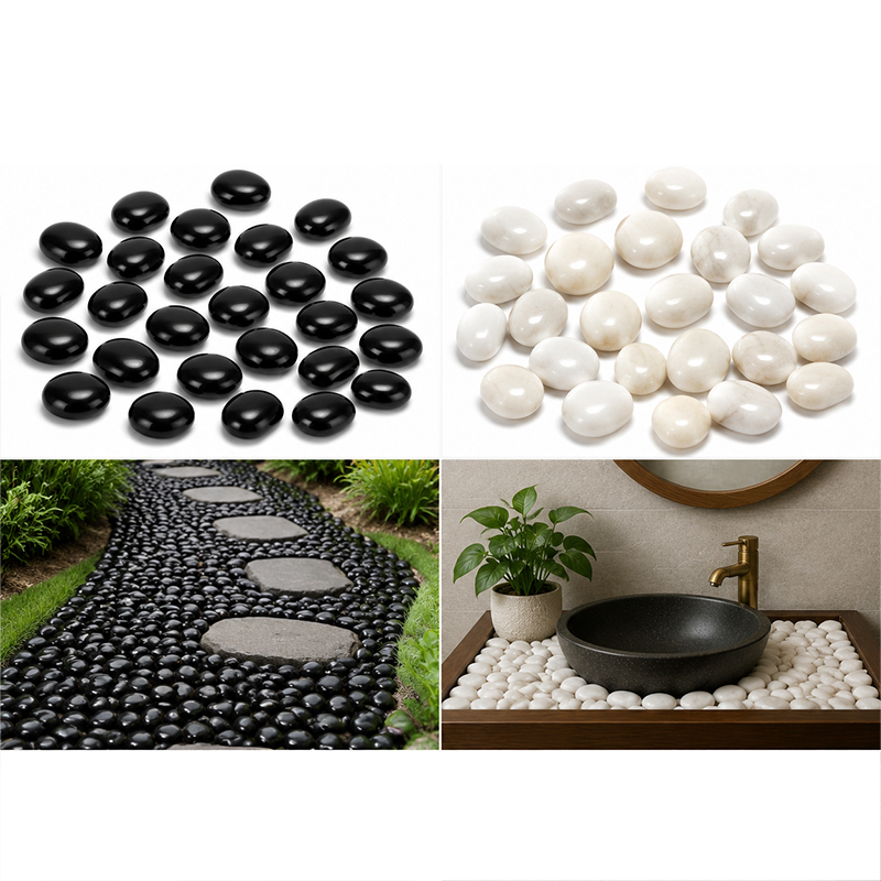 Aquarium Marine Tank - Piedras de río pulidas blancas y