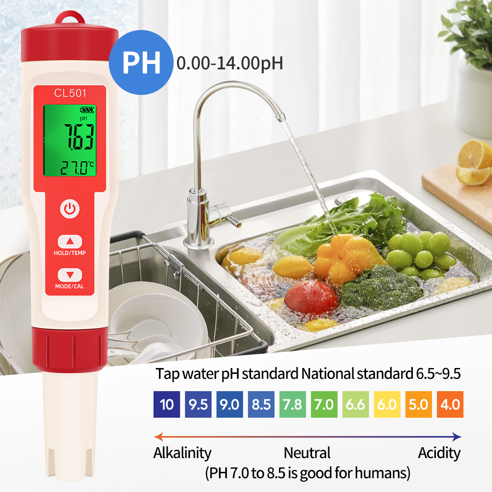 Medidor de temperatura PH/CL2/ - Marine Aquarium Water Testing reseña y precio