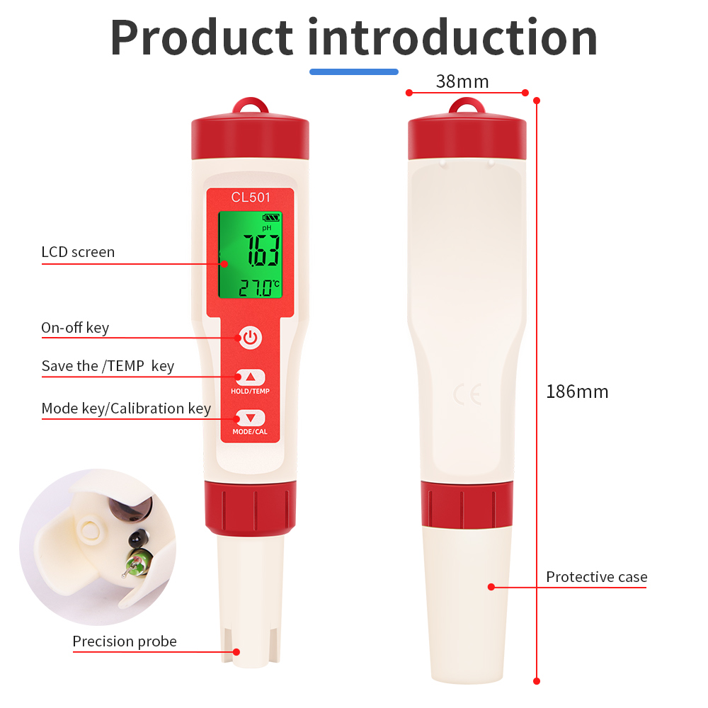 Medidor de temperatura PH/CL2/ - Marine Aquarium Water Testing reseña y precio